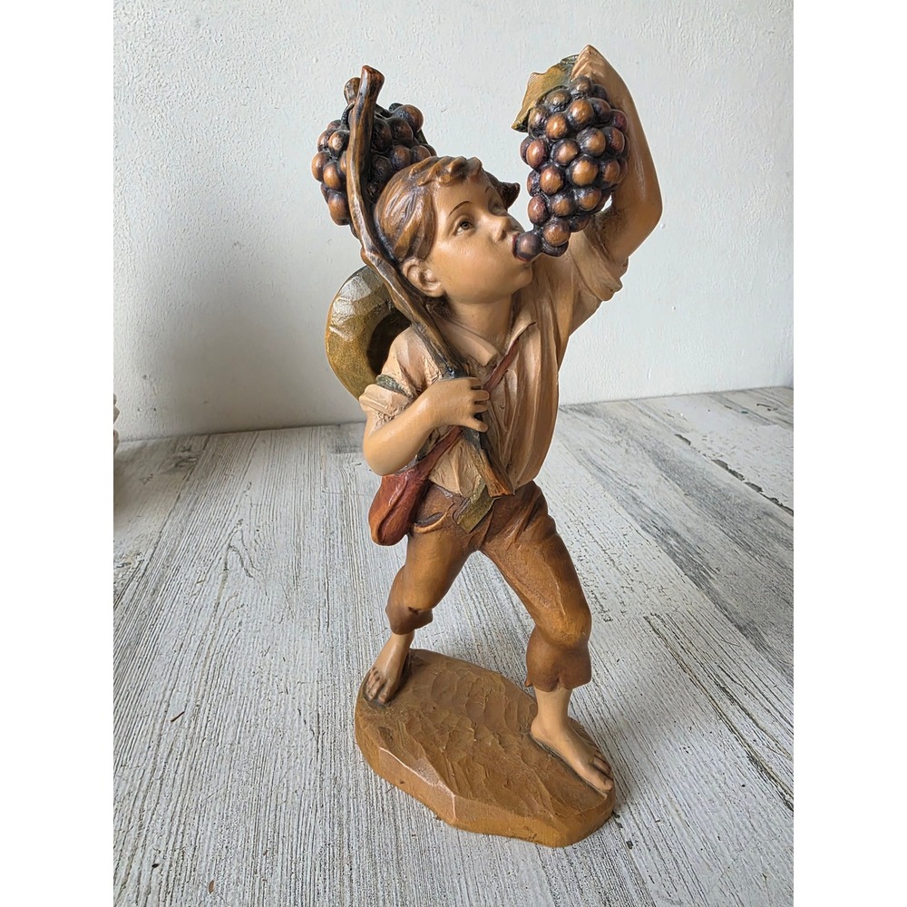Vintage anri boy grapes ferrandiz 10" statue figurine